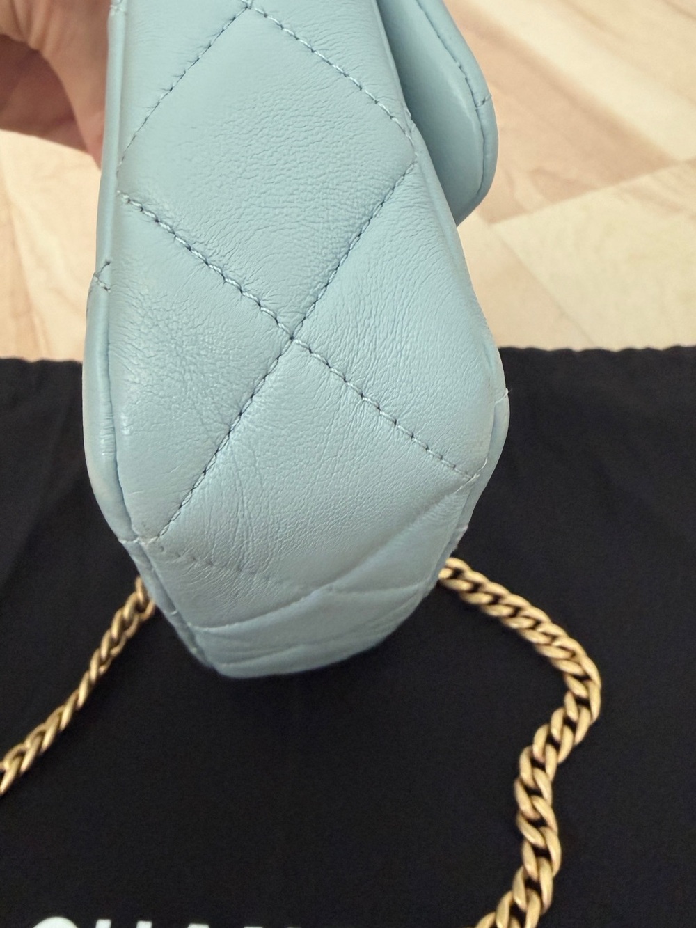 CHANEL Pending CC Square Flap Bag Quilted Lambskin, Blue - Picture 10 of 13